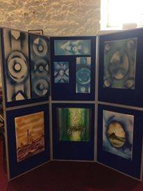 One of the exhibition boards showing six of the images on display.