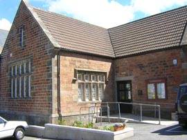 Another view of the front of our building, taken on a sunnier day.